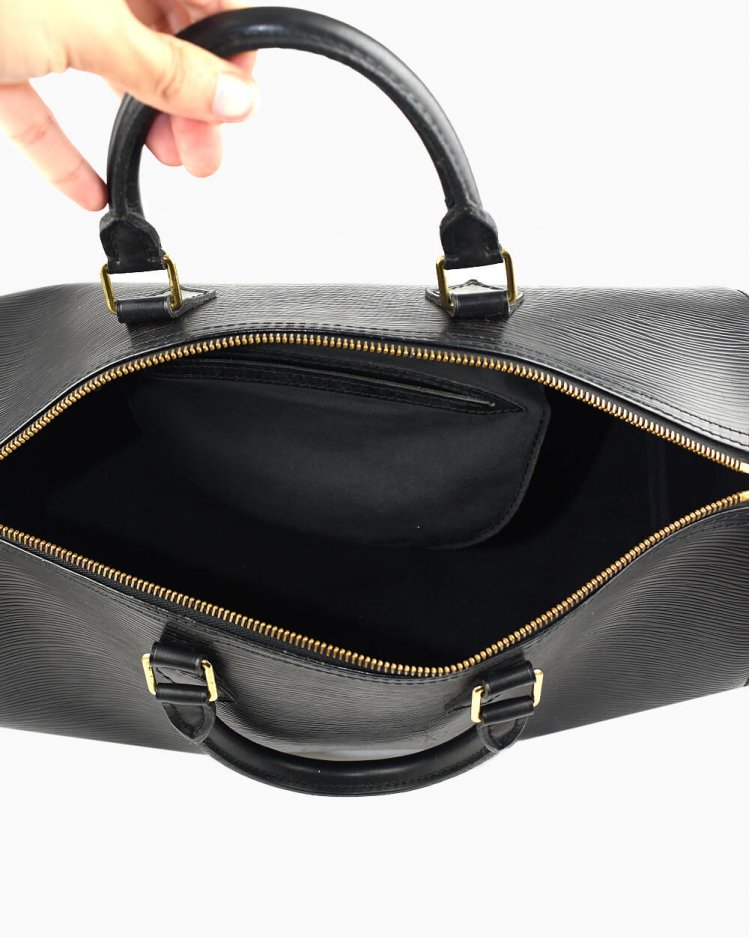 バッグ Speedy 50 epi leather Bolsa Louis Vuitton original speedy Epi preta feminina